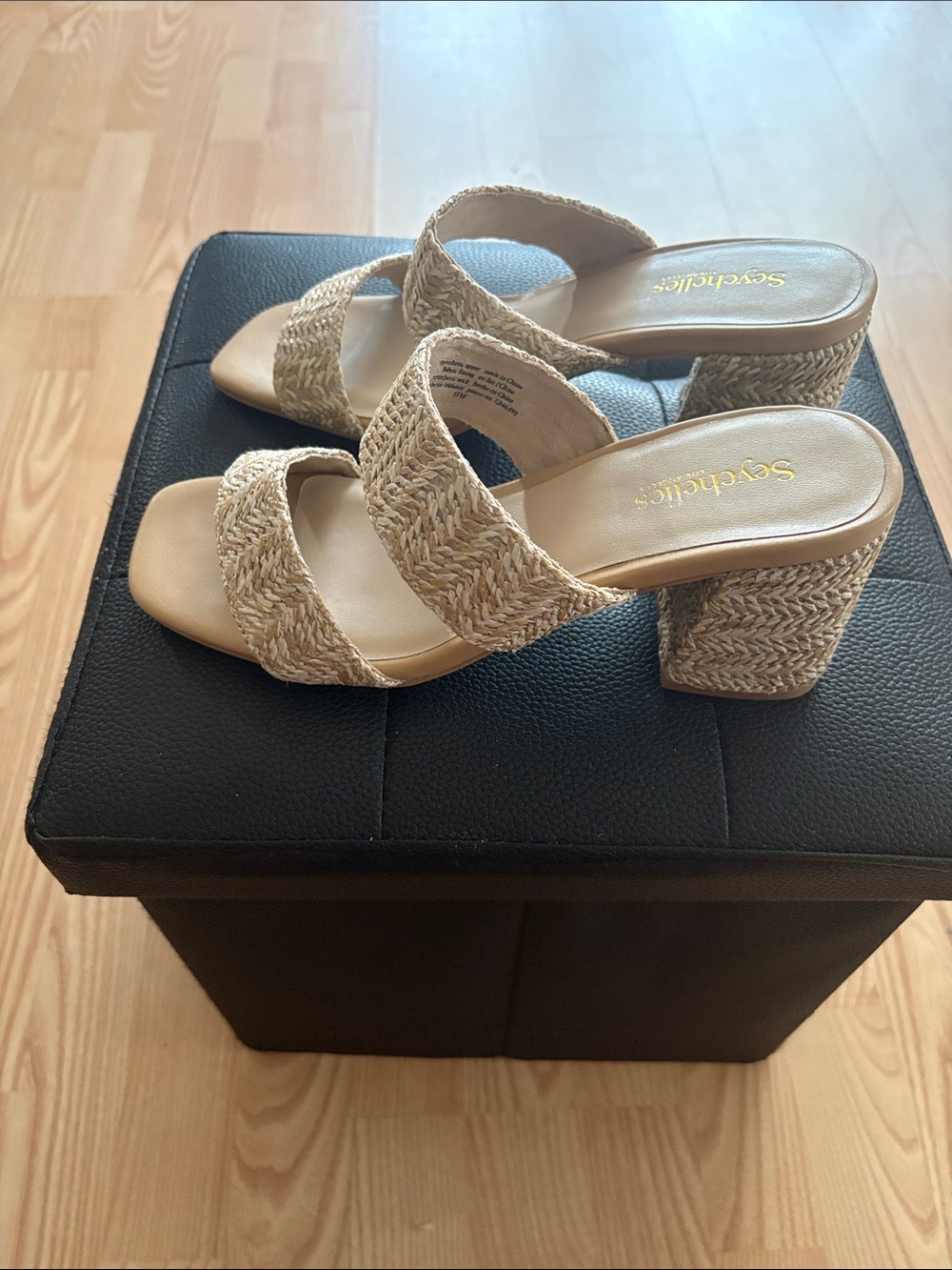Seychelles Braided Natural Tan Block Heel Sandals